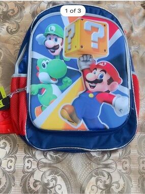 Nintendo Super Mario Backpack - Blue, Red, Green, Yellow New with tags